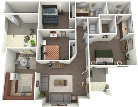 a floor plan of a two bedroom apartment